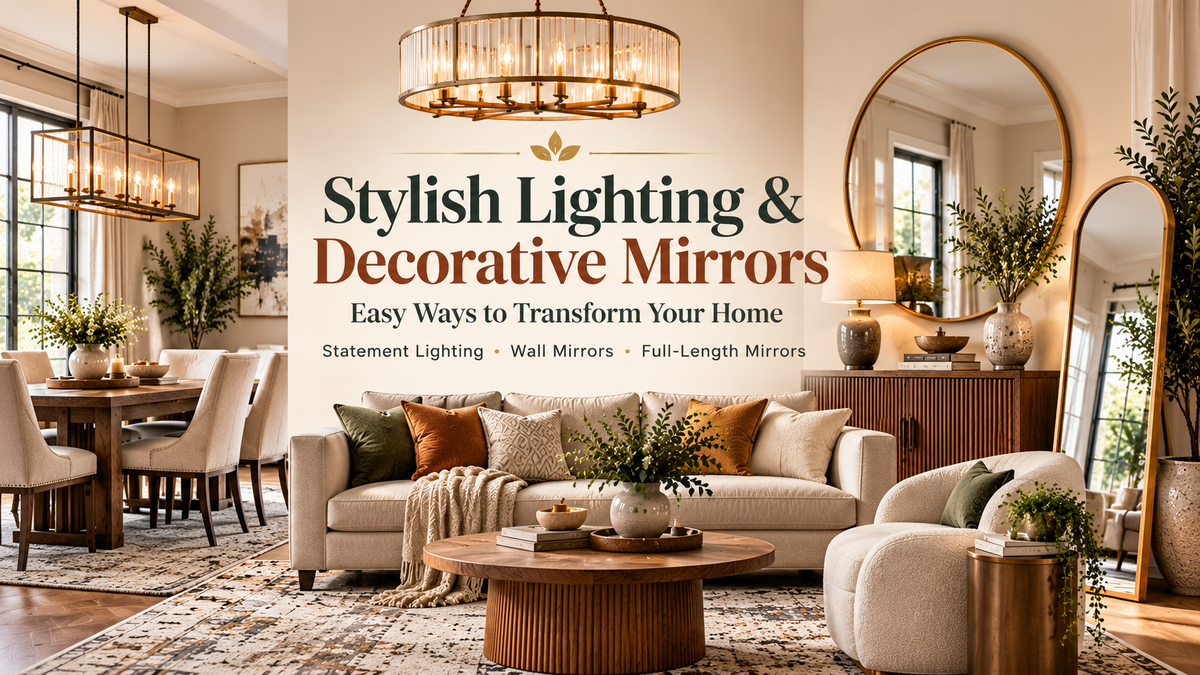 How to Transform Your Home With Stylish Lighting & Decorative Mirrors