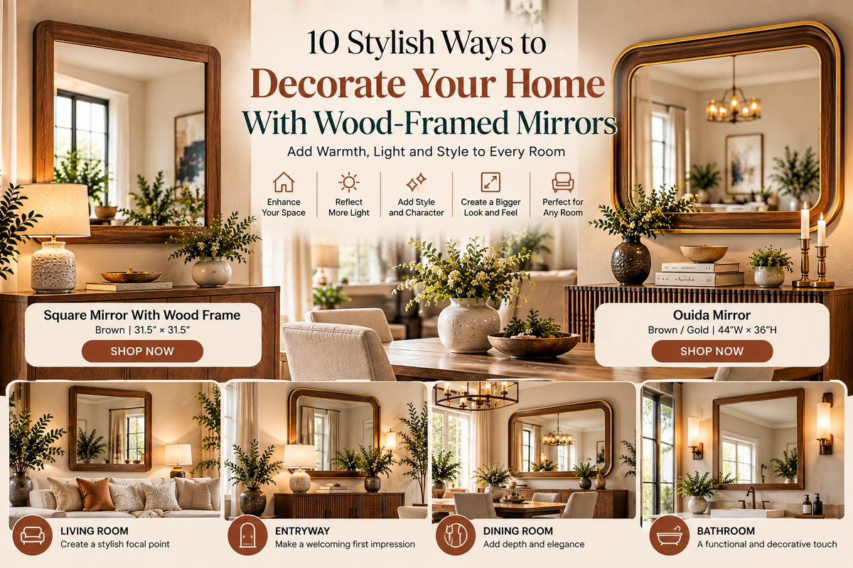 10 Stylish Ways to Decorate Your Home With Wood-Framed Mirrors