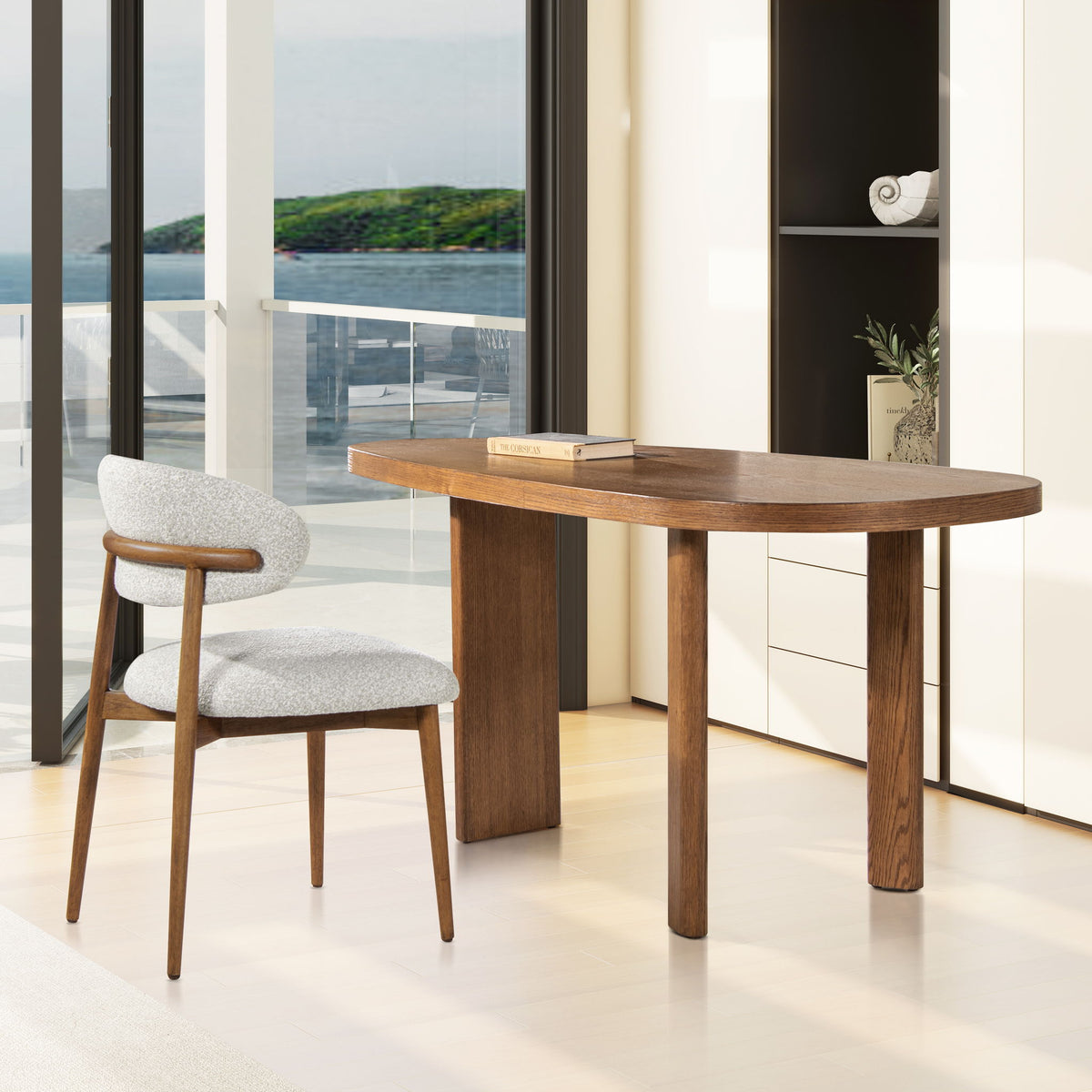 Locke - Modern Upholstered Dining Chair With Frame - Gray