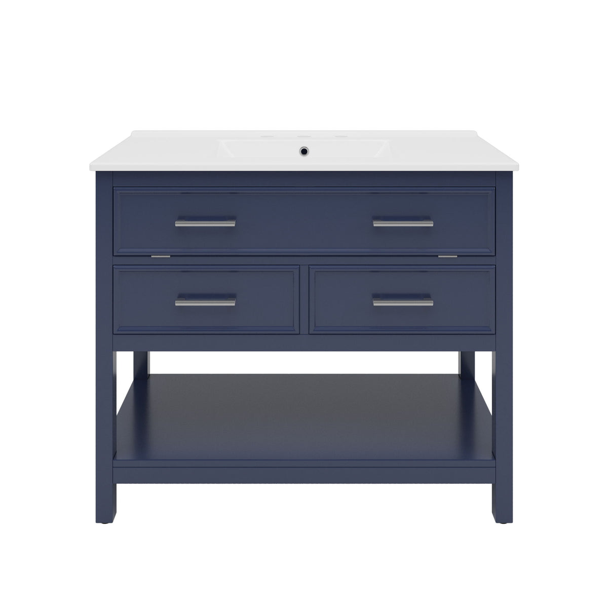 Bathroom Vanity With Ceramic Sink, Tip Out Tray & 2 Full Extension Drawers