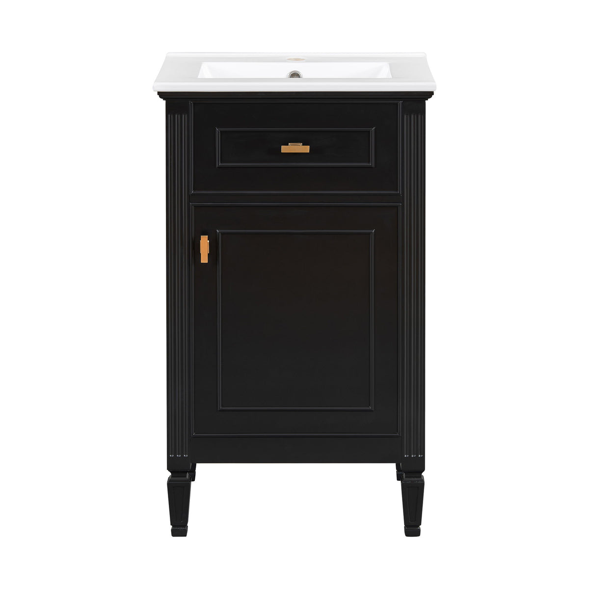 Bathroom Vanity With Sink, Adjustable Shelf, Tilt-Out Drawer