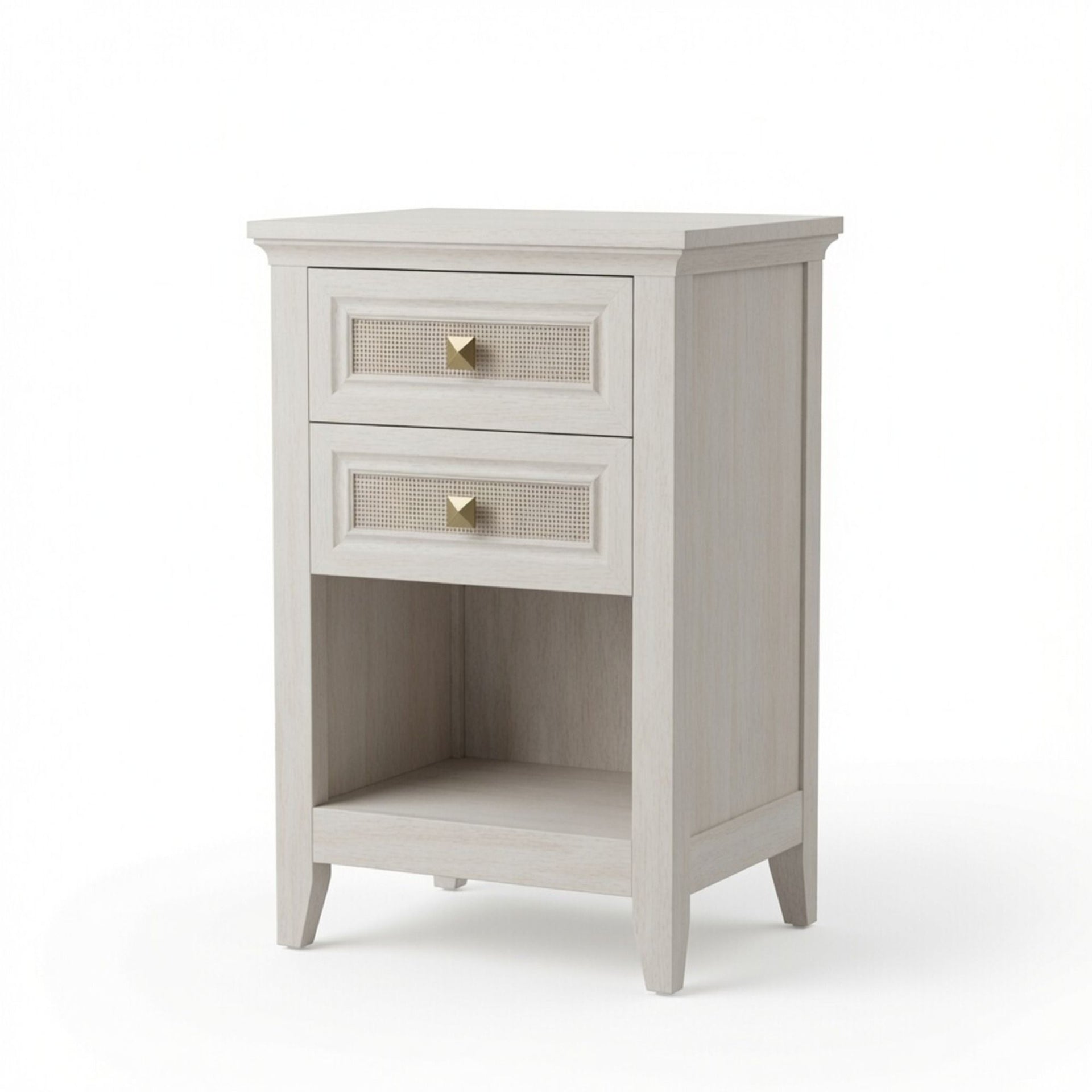 Nightstands With 2 Drawers, Bedside Tables For Small Spaces (Set of 2) - White