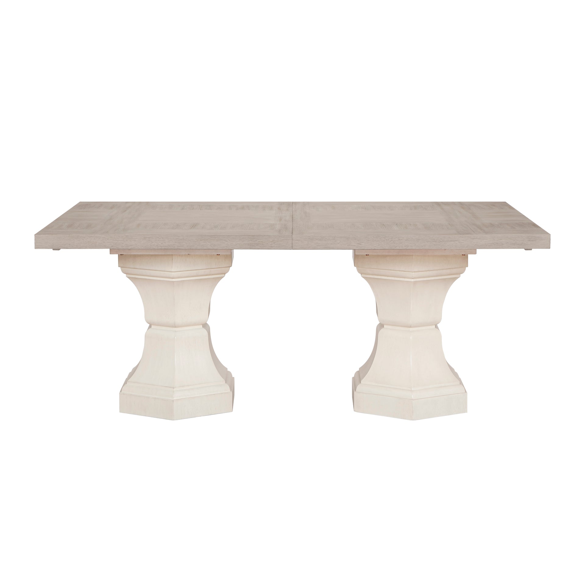 Lofton Rectangular Extendable Dining Table with Double Pedestal Base