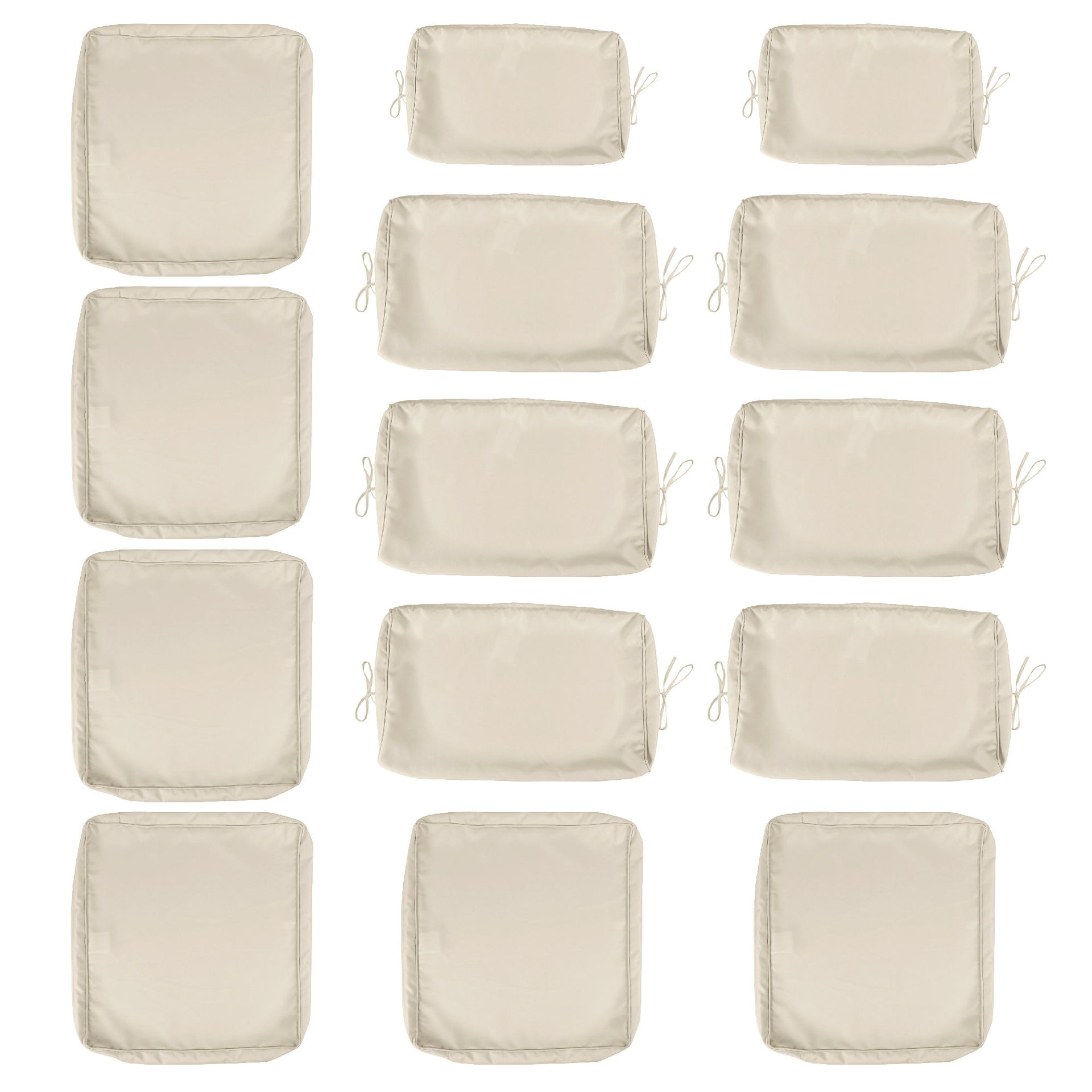 Cushion Covers For 7 Piece Wicker Sectional Sofa, 14 Pack Seat And Back Slipcovers With Zipper