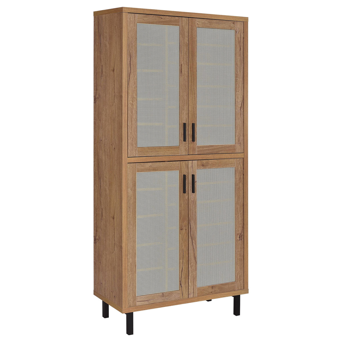 Stagg - 4 Door Tall Shoe Storage Cabinet With Adjustable Shelves And Ventilated Doors - Natural
