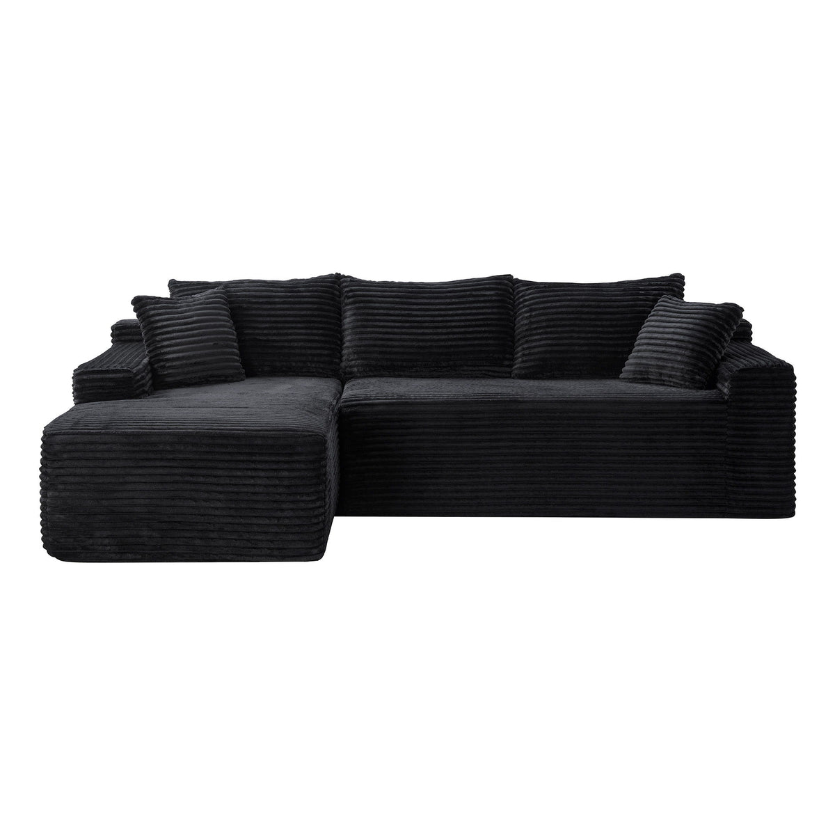 Cloud Modular Sectional Sofa Couch With L-Shape Chaise, Upholstered Couches For Living Room - Black