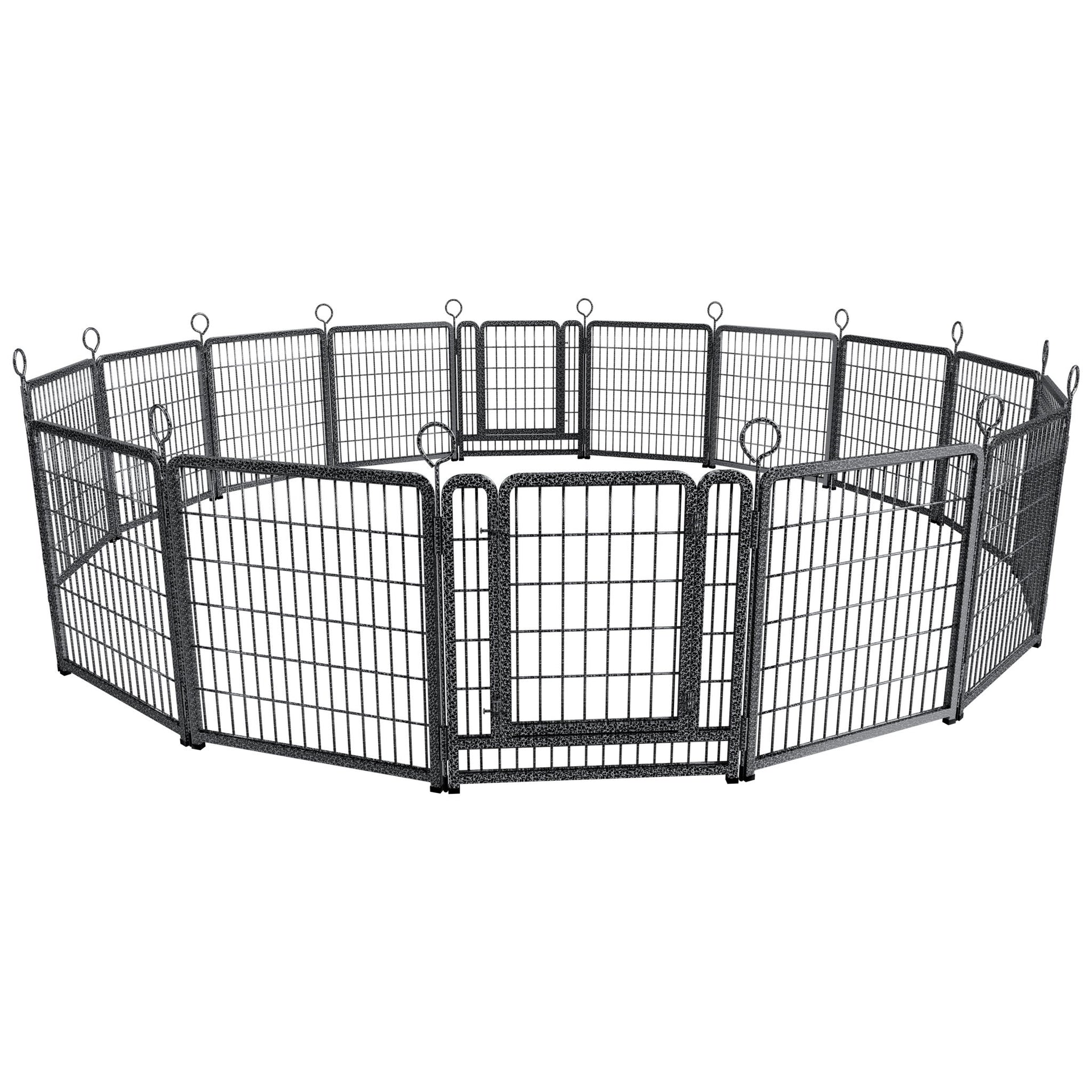 Heavy Duty Dog Playpen Outdoor 16 Piece Panels - Snow Leopard