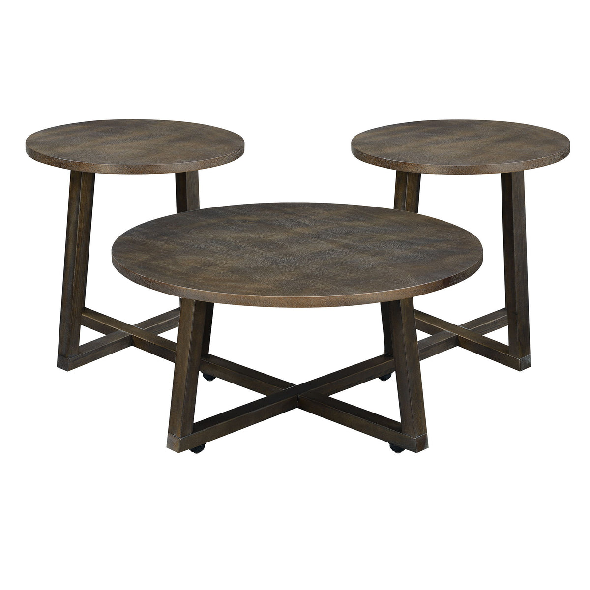 Industrial - 3 Piece Occasional Table Set - Brown