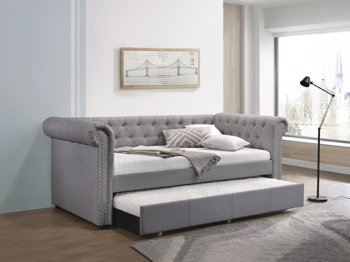 Justice - Twin Daybed With Trundle - Gray