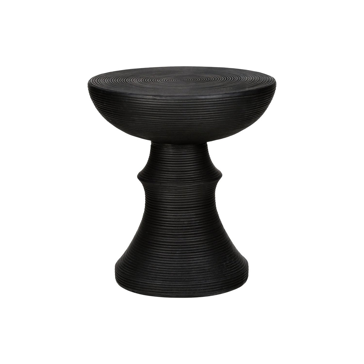 Round Accent Table, Indoor Outdoor - Black