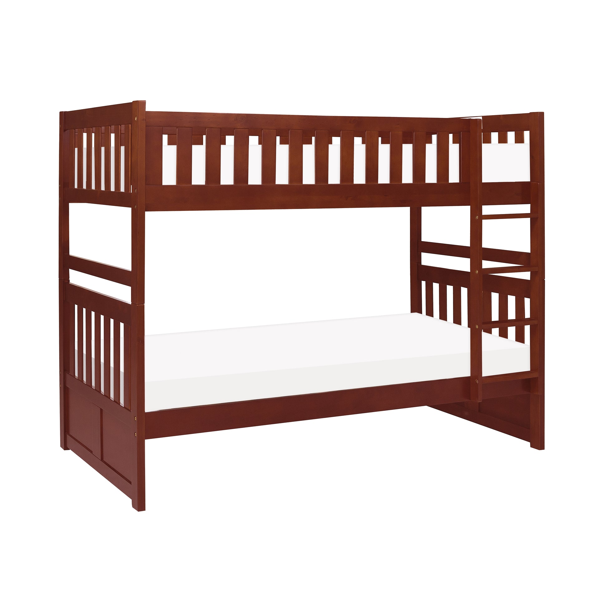 Riverbrook Twin-over-Twin Bunk Bed in Cherry, Pine, or White