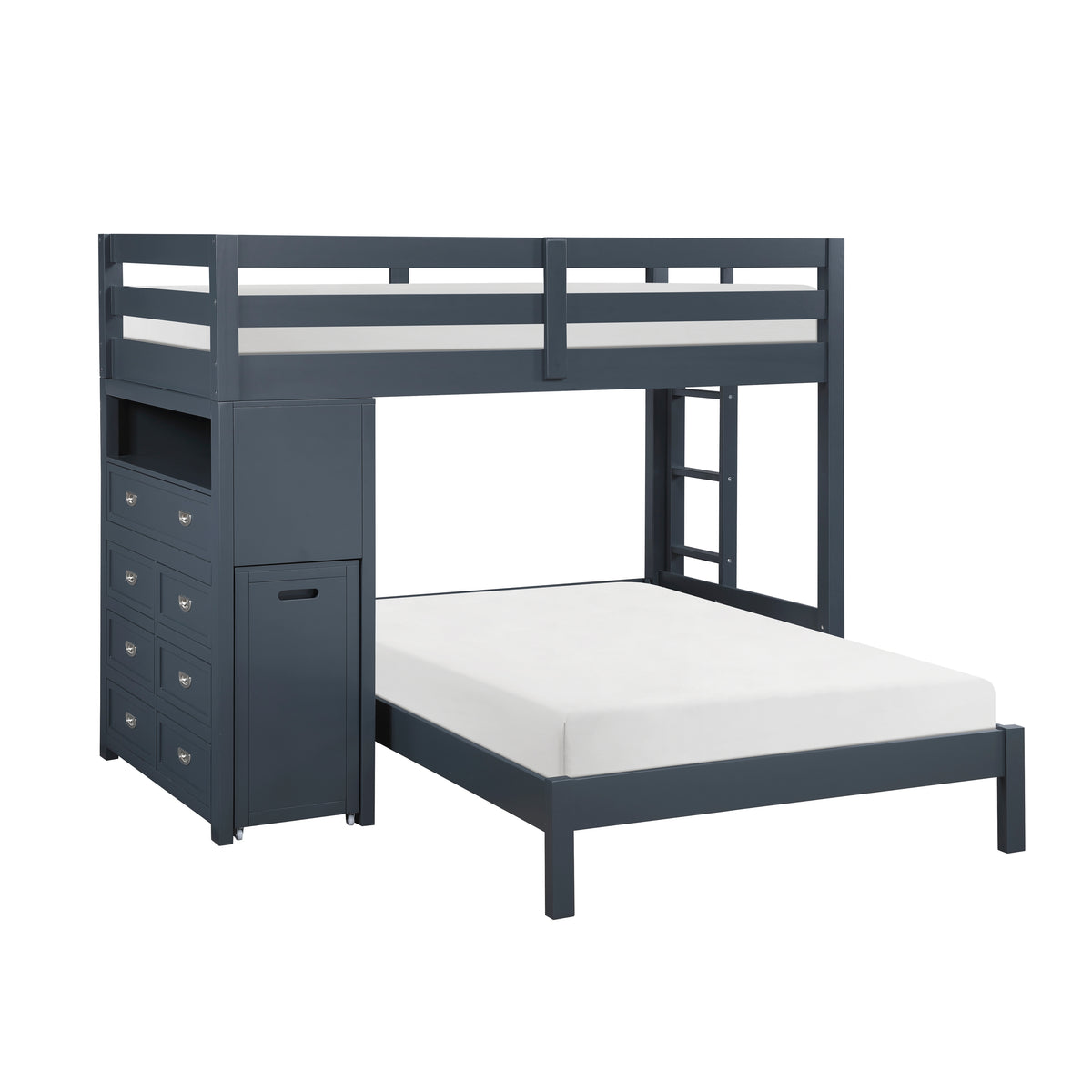 Sloane Twin-over-Full Loft Bunk Bed with Storage Chest & Desk