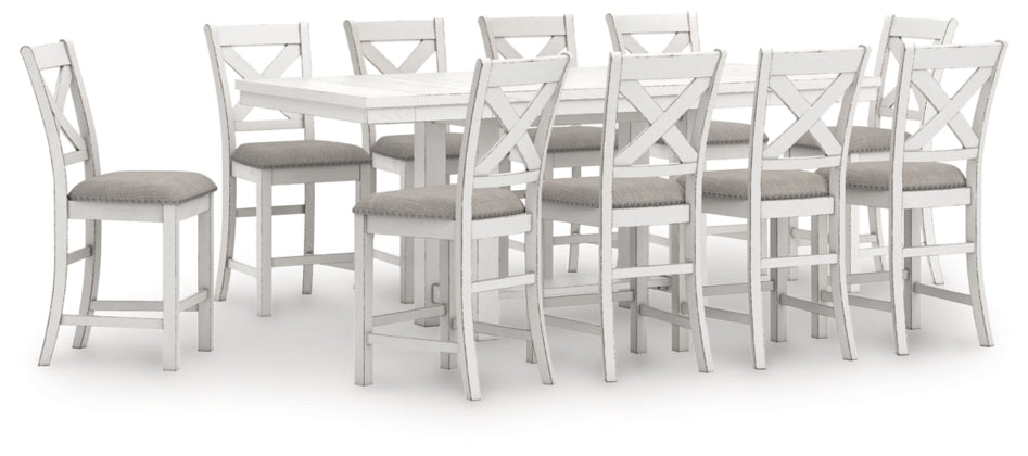 Robbinsdale Counter Height Dining Table and 10 Barstools