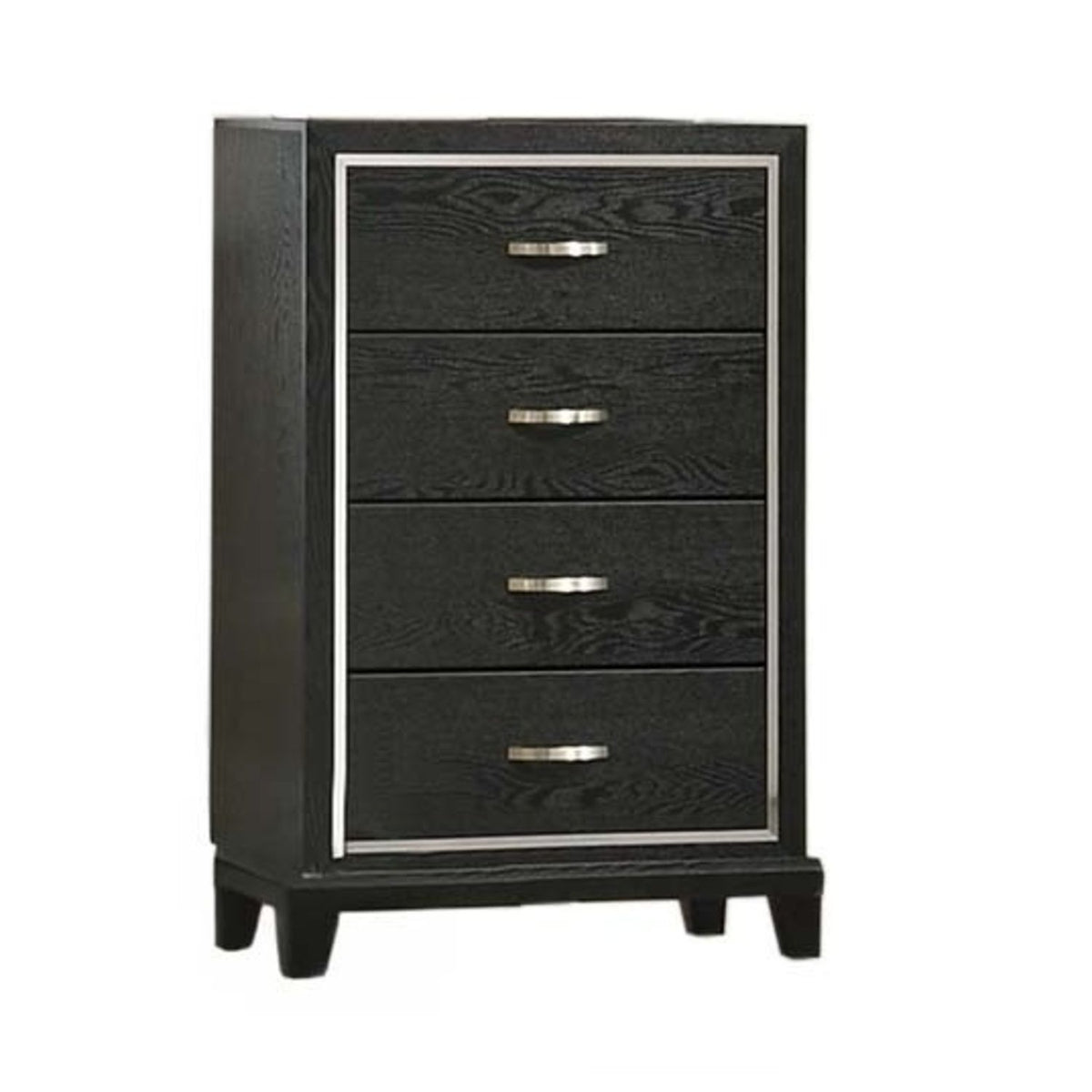 1 Piece Chest Tapered Legs Bedroom Furniture - Black