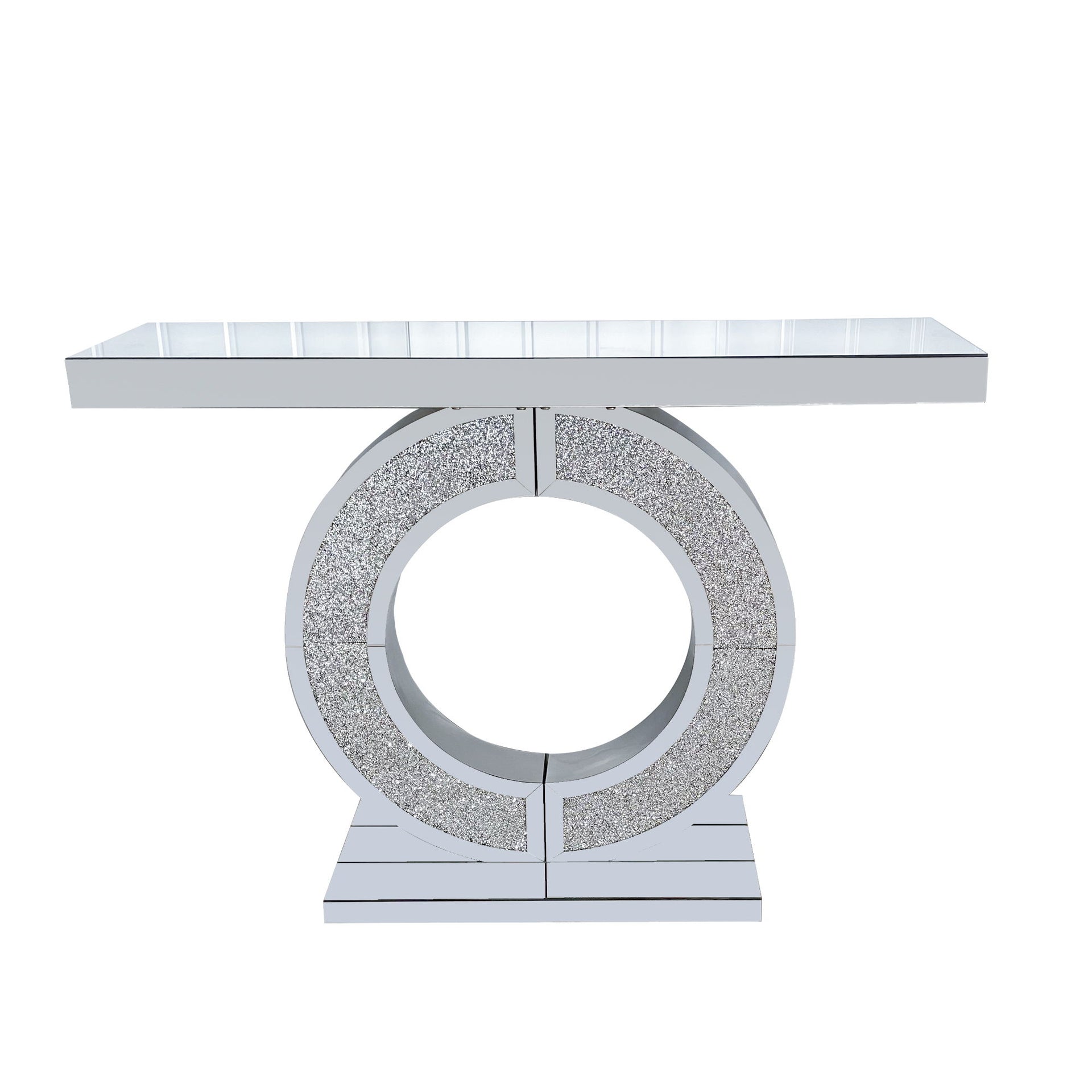 O - Shaped Console Table For Living Room - Silver