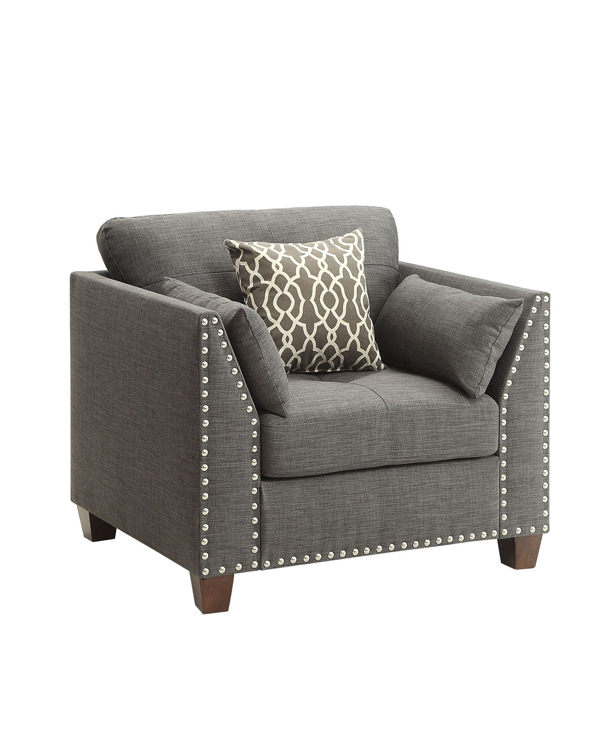 Laurissa - Chair With 3 Pillows - Light Gray