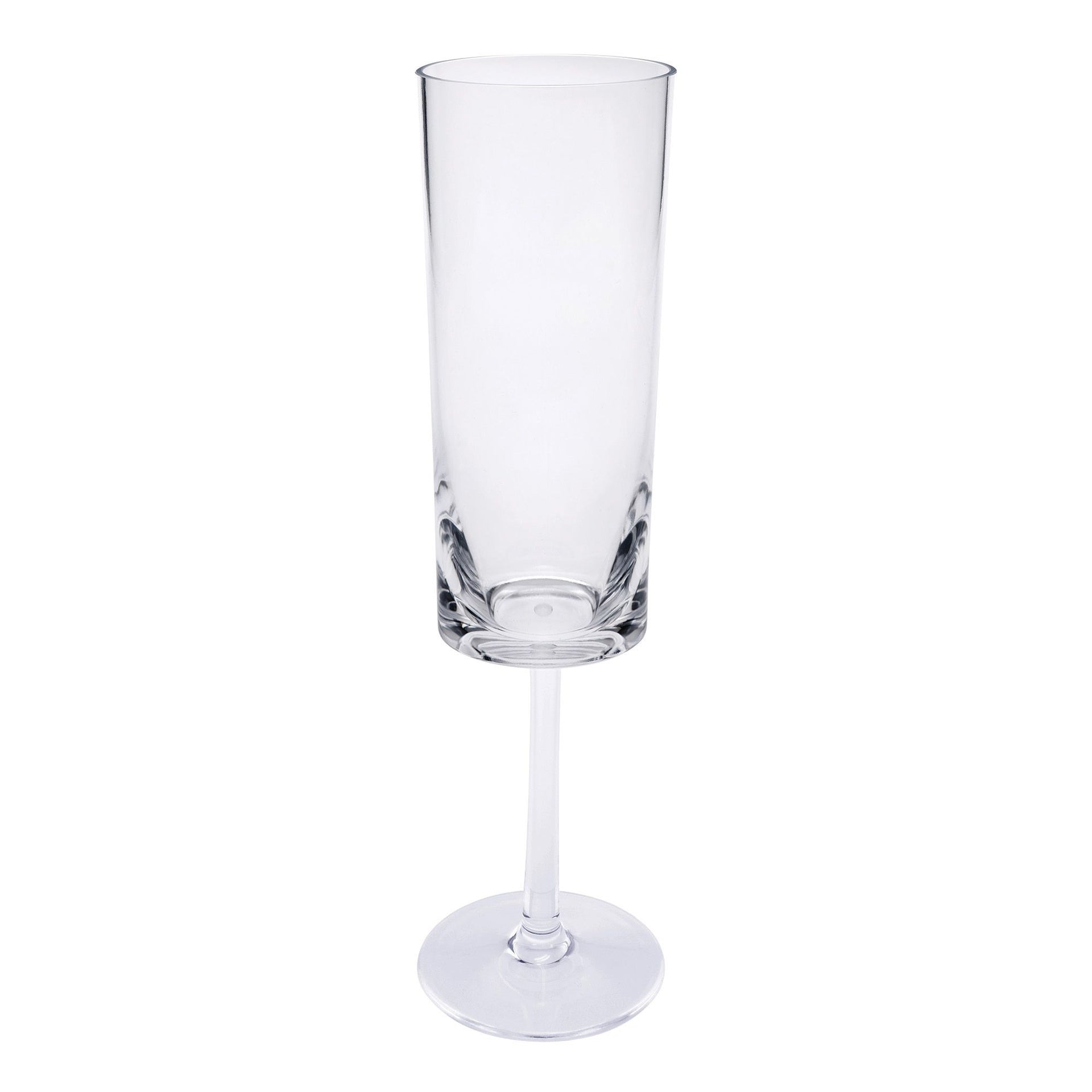 Oval Halo Unbreakable Plastic Champagne Flutes (Set of 4), Acrylic Wedding Mimosas Glasses, 4Oz - Clear