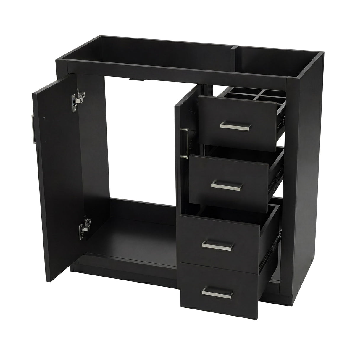 Retro Style Bathroom Vanity, 3 Drawers & Soft Closing Doors